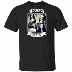 Squad Vampira Morticia Addams Lily Munster Bride Frankenstein Goth Tshirt Black