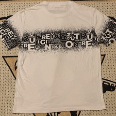 TRUE RELIGION White Shirt W/ Front To Back Print Sz.XL
