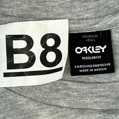 Oakley Men’s Gray Long Sleeve Big Logo Graphic Print Regular Fit T-Shirt Medium
