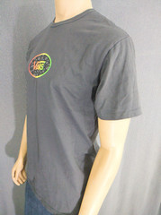 VANS T – Shirt Dark Grey SS Cotton Men’s Medium Neon Green Red Yellow Graphic