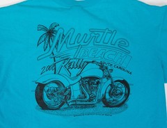 Vintage Biker Rally T-Shirt 90s Single Stitch Harley Myrtle Beach Mens Size XL