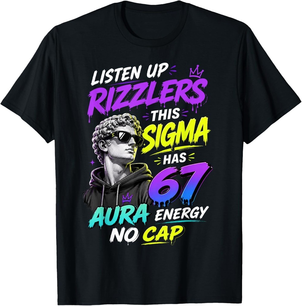 6 7 Funny Sigma 67 Aura No Cap Gen Z Meme Boys T-Shirt