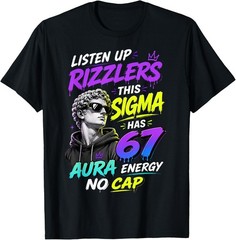 6 7 Funny Sigma 67 Aura No Cap Gen Z Meme Boys T-Shirt