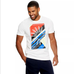 Adidas Men’s Slogan Graphic Tee T-Shirt Size: (XL) White/Multi Color Crew Neck