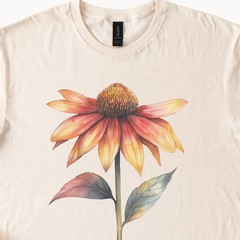 Watercolor Coneflower Comfort Tee Floral Nature Plant Graphic