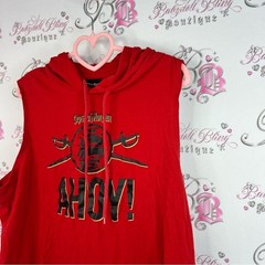 Captain Morgan tank top hoodie ahoy pirate barrel pirates Red Sleeveless Hoodie