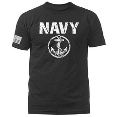 Navy Military Patriotic US Flag Veteran Graphic T-shirt