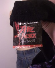 vintage 00s Y2K throwback Single Stitch Kiss AOP T-Shirt All Over Print Roxx XL