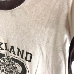 Vintage Shirt Oakland Lion 73 T-shirt Seattle Cotton Works Ringer L Muscle Tee