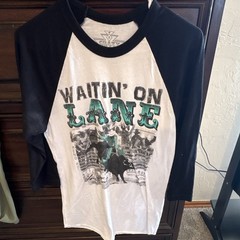 Crazy Train Men’s Raglan Crew Neck Graphic T-Shirt 3/4 Sleeve Black/White S