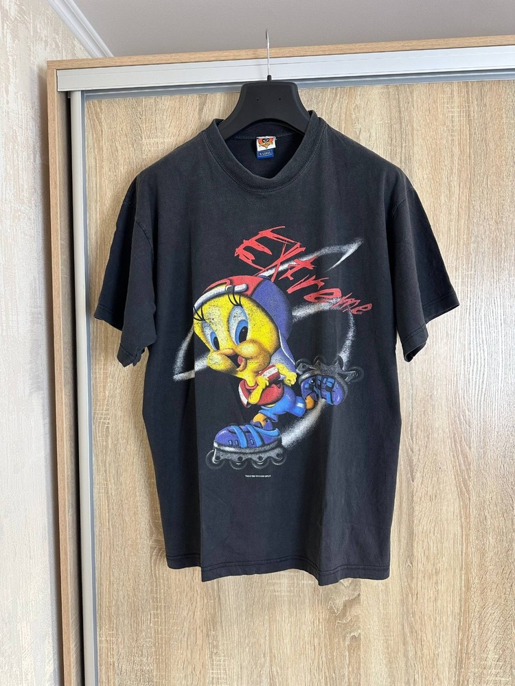 1999 Tweety Bird Art Cartoon Movie Warner Bros T Shirt USA Size XL Looney Tunes