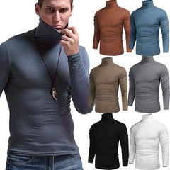 Men Turtleneck T-Shirt Long Sleeves Tailored Comfort Fit Lot Thermal Underwear