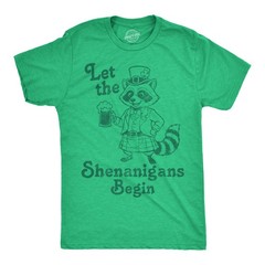 Mens Funny T Shirts Let The Shenanigans Begin Sarcastic St Patricks Day Tee For