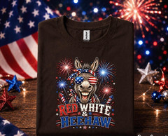 4th of July Donkey Shirt, Red White and Heehaw Tee, Patriotic Donkey Forth