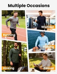 7 Pack Long Sleeve Shirts for Men – Quick Dry Moisture Wicking UPF 50+ Sun Pr…