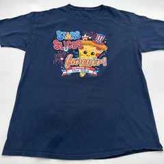 Stars And Slices Forever T-shirt Men X-Large Blue Graphic Print Logo USA..#17066
