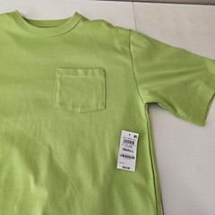 Mode of One Mens Relaxed-Fit Textured T-Shirt Chest Pocket Acid Green Size S NWT