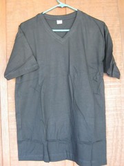 Gemrock Short Sleeve Plain Black V T-shirt SunWear Fashion Large 100% Cotton
