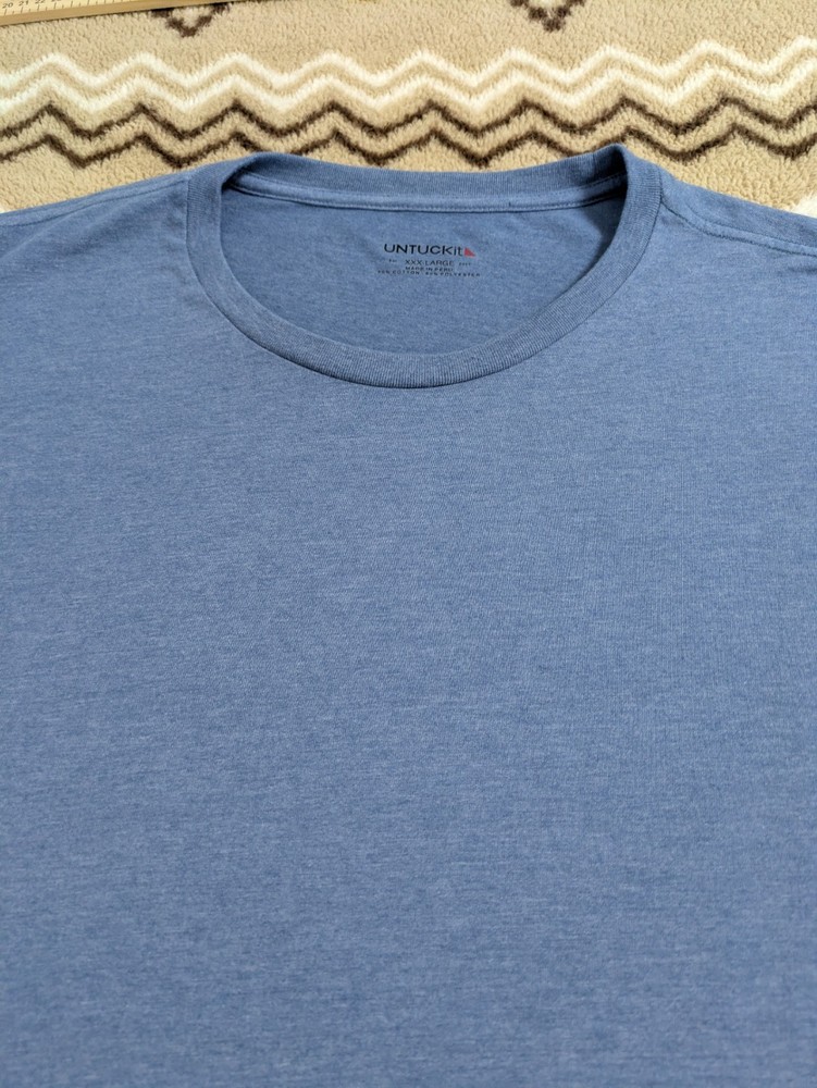 UNTUCKit Saxum Men’s Blue Solid Crew Neck Short Sleeve T-Shirt XXXL 30088