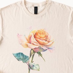 Pastel Rose Floral Comfort Tee Soft Aesthetic Flower