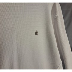 Volcom Stoned Waffle Long Sleeve Short Men’s Size Large White Comfy Warm