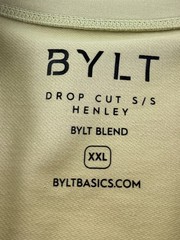 BYLT Basics Men’s Drop Cut Short Sleeve Henley Stretch Beige T-Shirt XXL