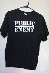Vintage 2000s Public Enemy T Shirt size medium Black and White Logo Rap Hip Hop