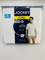 Jockey Men’s Classic 4-Pack V-Neck T-Shirt Staydry Undershirts NEW Medium Unders
