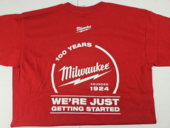Milwaukee Red Bayside Preshrunk Cotton T-Shirt – Sizes M, L, XL, 2XL
