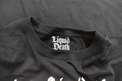 Liquid Death Mens Gold Skull Mountain Water Black Shirt New S-2XL