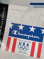 Vintage Champion T-Shirt XL USA Teal Blue 1990s NWT