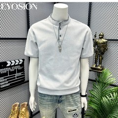 Men’s Henley Shirt Old Money Style Short Sleeve Casual Slim Fit Knit T-Shirt