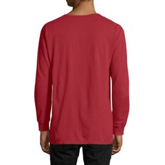 Hanes Mens ComfortWash Cotton Long Sleeve Garment Dyed T Shirt GDH200 Red Large