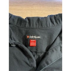 Airwalk Workwear Button-Up Shirt Black Short Sleeve Logo Patch Men’s Medium