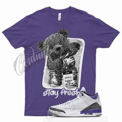 STAY T Shirt for J1 3 Dark Iris Varsity Court Purple Cement Grey Elephant 13