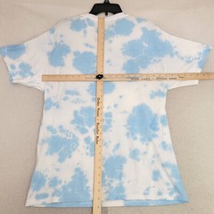 SMURFS Tie Dye SHIRT Mens Medium Blue White Mushroom Casual Animation NWT