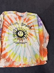 Online Ceramics Sun Brand Graphic Long Sleeve Shirt Mens XXL Tie Dye Multi Color