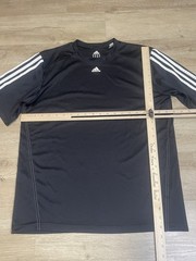 Adidas T-Shirt Mens Sz L Black White Stretch Performance Fit Crewneck Gym Run