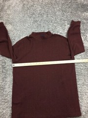 John Ashfort Mock Neck Shirt Mens Size Large Dark Red / Brown Stretch