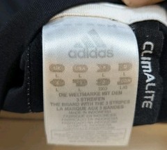 ADIDAS Mens Climalite Shirt Black size Medium 3 White Stripes Back