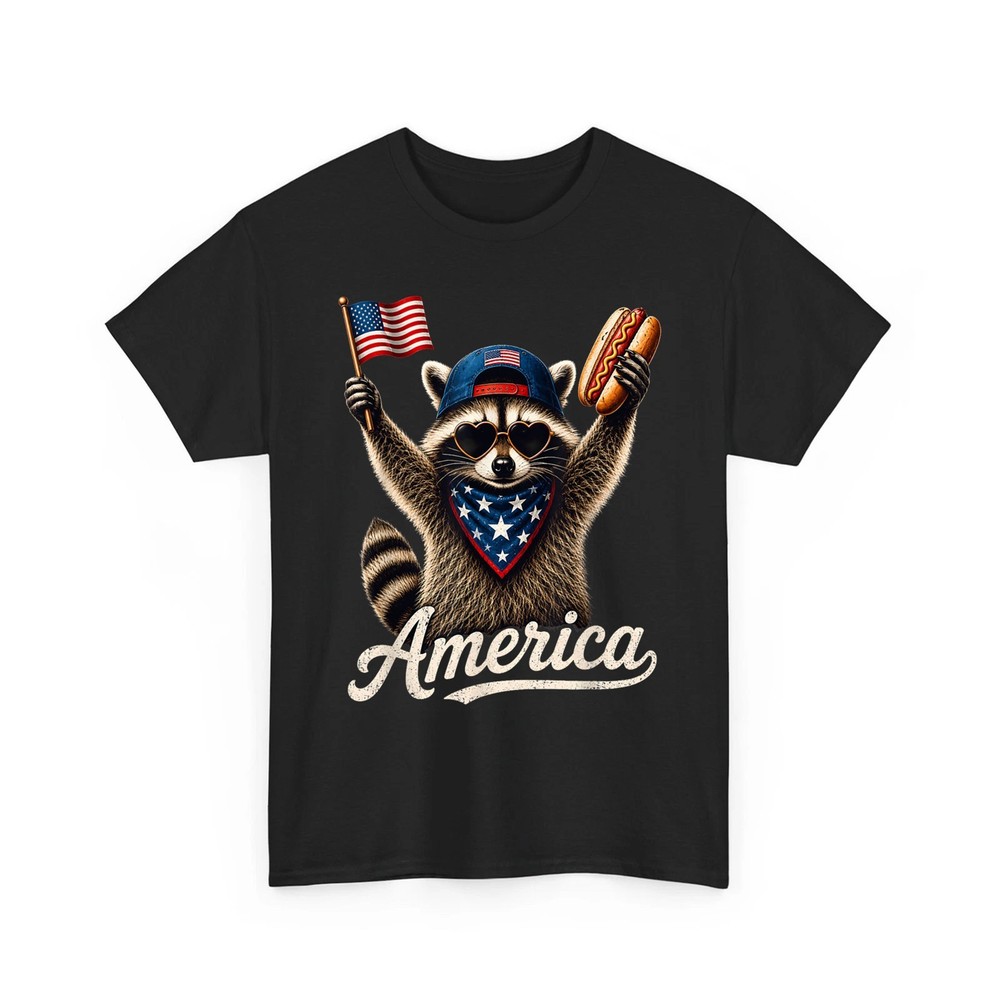 USA America Raccoon Hot Dog 1776-2026 4th of July 250 Years Funny Unisex T-Shirt