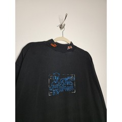 Vintage Puma Sans Amour Mock Neck Black Large Art Sports 90s School University