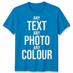 Personalised Print Unisex T Shirts Customise Photo Or Text Any Colour Tee