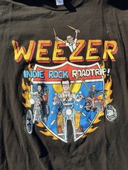 Weezer Indie Rock Roadtrip 2023 Tour Graphic Band T-Shirt XL Black Double Sided