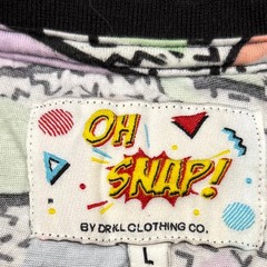 Oh Snap! by Drill Clothing Co Mens Large 90s Retro Geometric Pastel T-Shirt L