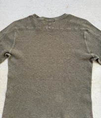 RRL Ralph Lauren Shirt Mens Medium Olive Green Waffle Knit Thermal Long Sleeve