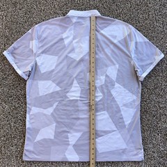 Mantra Performance Polo Shirt Mens 2XL Gray Geometric Stretch Band Collar Golf