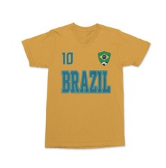 Brazil Neymar Jr 10 Soccer Inspired Jersey Style Unisex T-Shirt