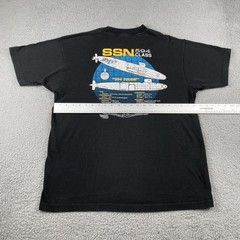 Vtg FOTL Adult XL Black Shirt SSN 594 Class Nuclear Powered Submarine 1991 USA