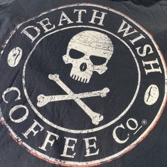 Death Wish Coffee Co Shirt Mens XXL Skull Crossbones Crew Graphic Tee Black USA
